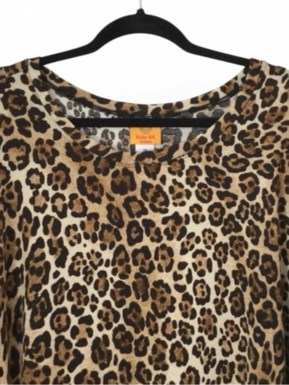 🎉HP🎉 RUBY RD 3/4 Sleeve Leopard Print Handkerchief Sharkbite Tunic Top 3X - Picture 4 of 11